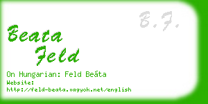 beata feld business card